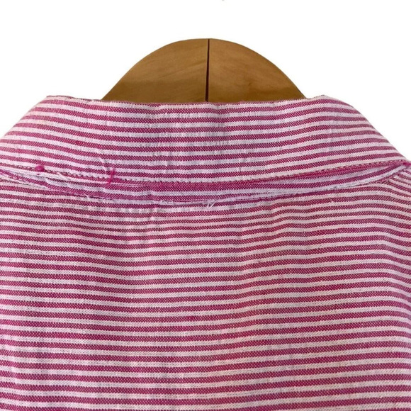 Boca Bay Pink and White Pinstripe Button Up Shirt Womens 2X Plus Collared Casual - Picture 7 of 9
